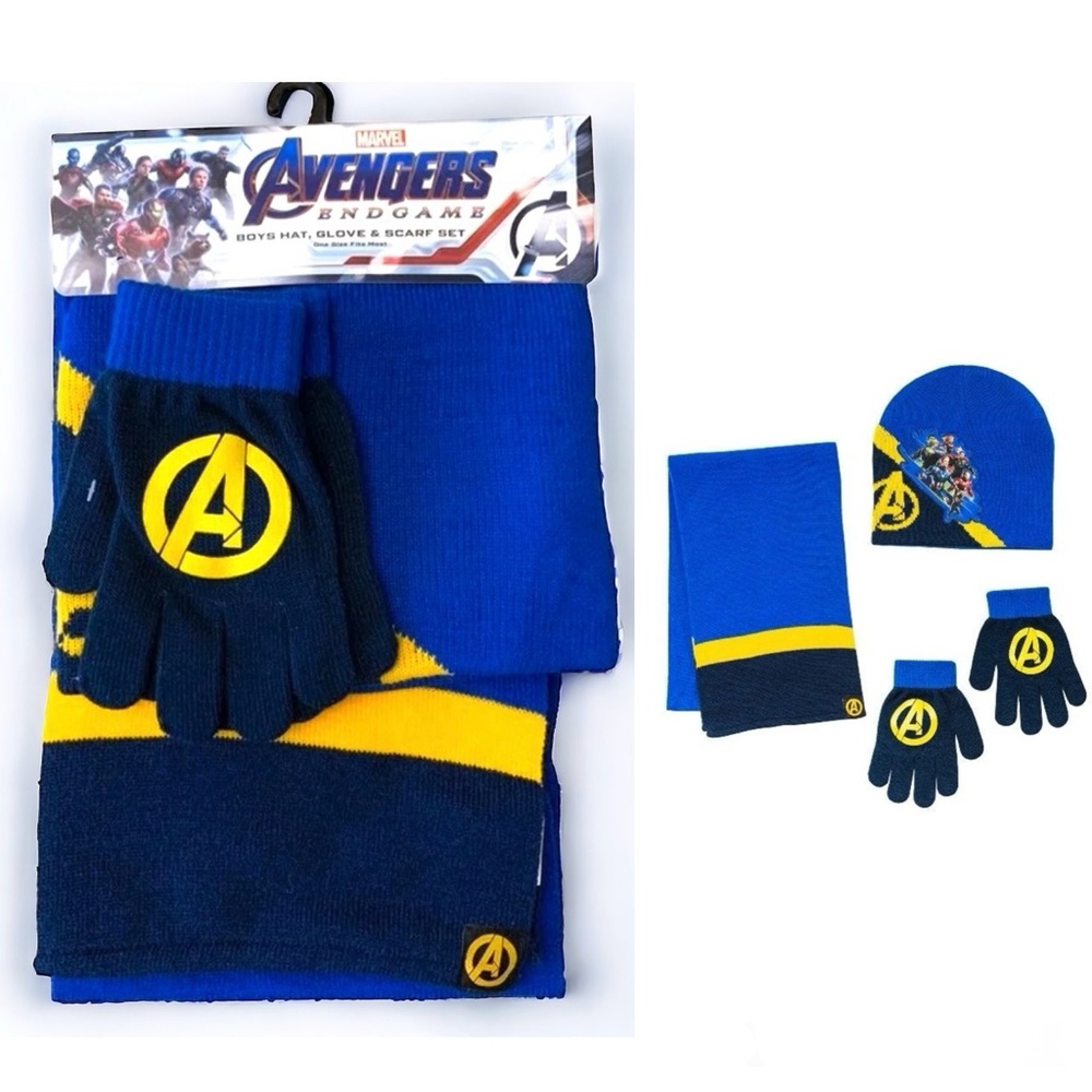 Marvel Avengers Boys Winter Hat, Gloves, & Scarf 3 Piece Set